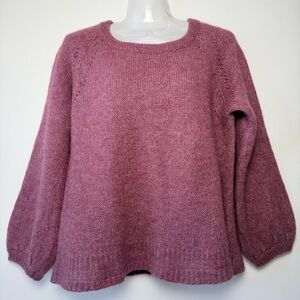 Peruvian Connection Burgundy Baby Alpaca Wool Blend Sweater Women size XL Warm